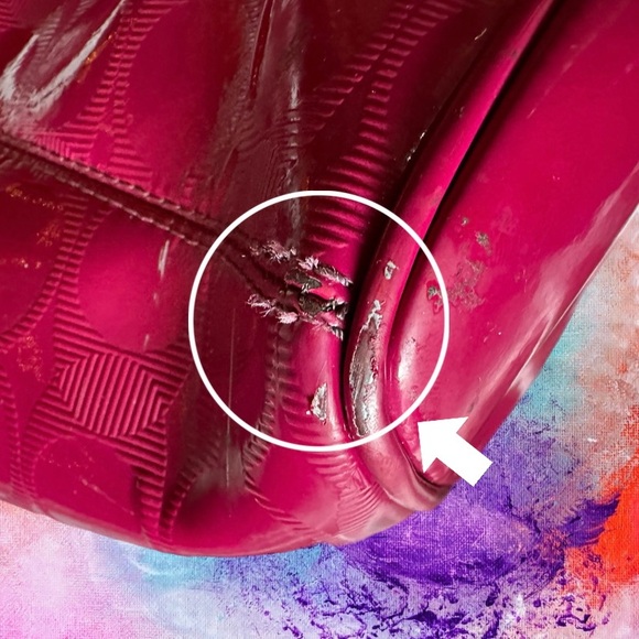 Coach Patent Leather Peyton Tote in Fuchsia - Picture 13 of 15